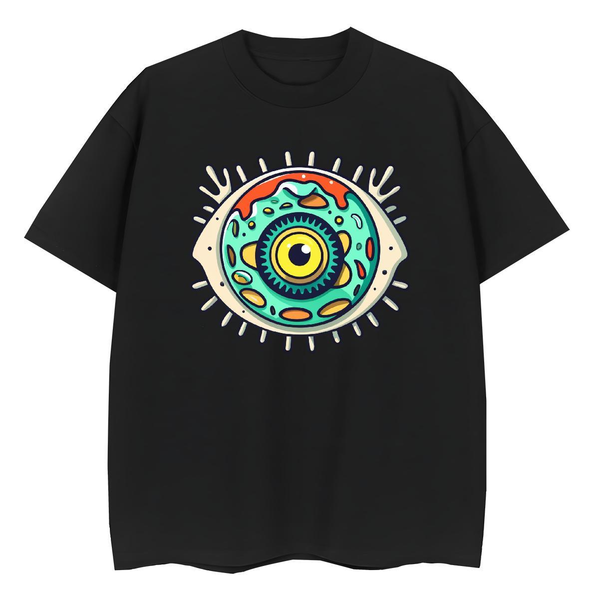 Custom T shirt 230g 100% Cotton Breathable High Street Hip Hop skull Unisex Tshirts Wholesale Cartoon Print Tees