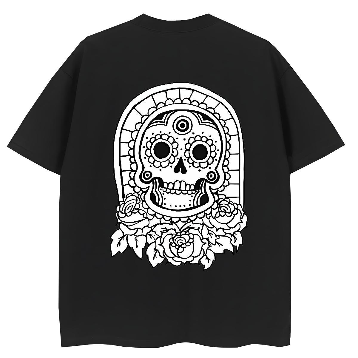 New Arrival T-Shirts 100% Cotton 230g Breathable Crew Neck Daily Outfit skull Couples T Shirts Lady Custom Cartoon Tops