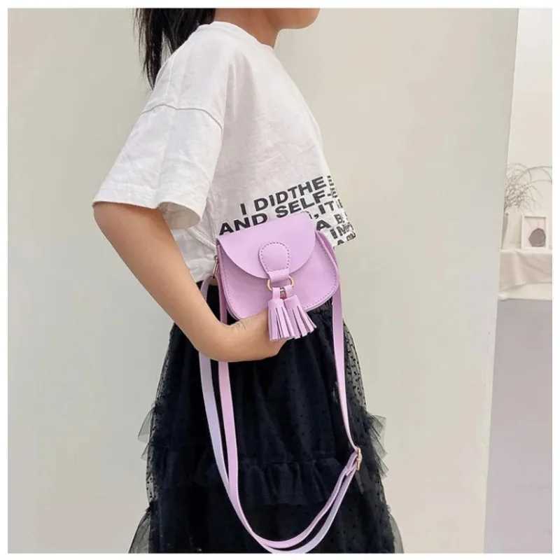 Childrens mini wallet cute little girl tassel cross body bag childrens handbag luxury square bag childrens wallet and handbag W240906