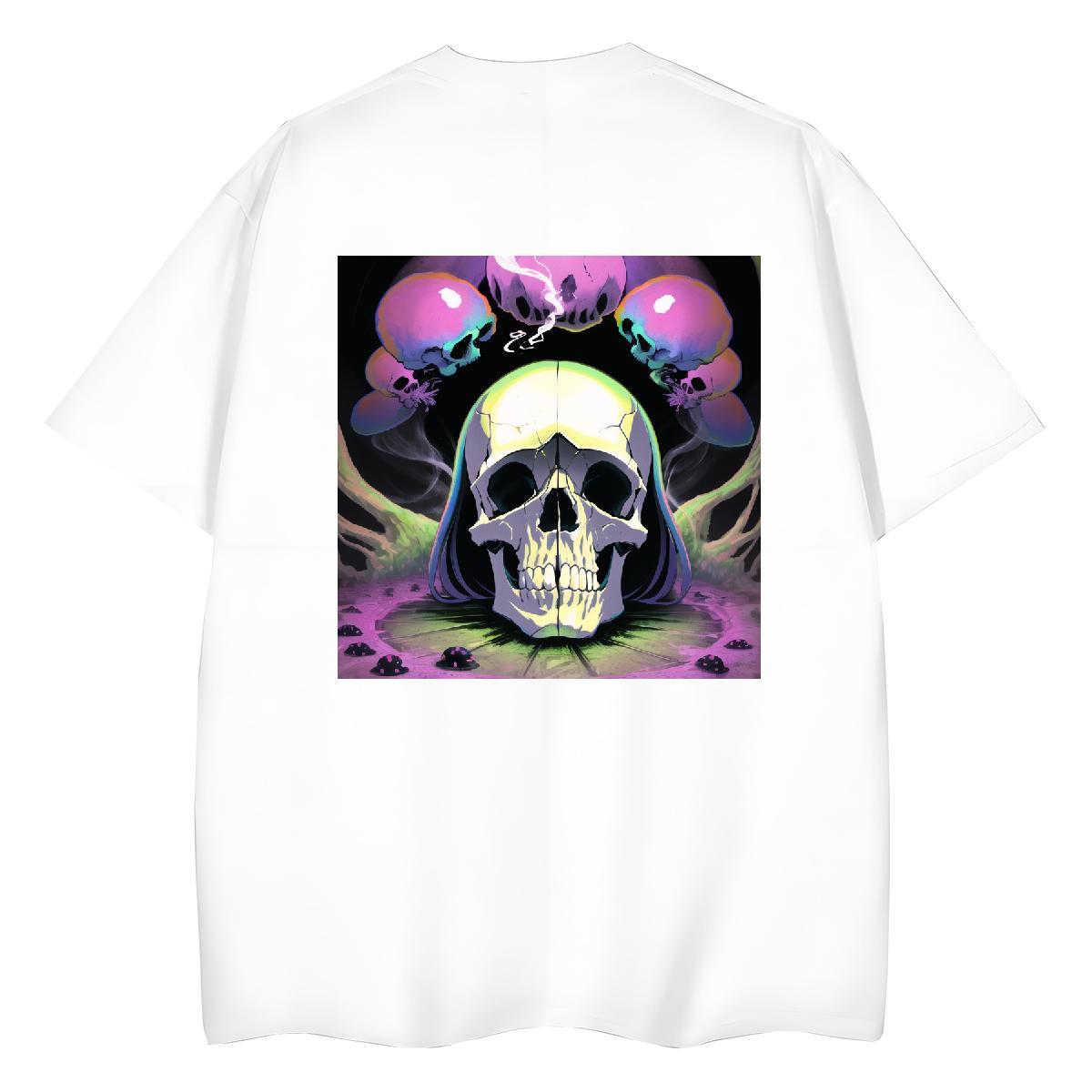 TOP Quality Womens T Shirts 230g Cotton Breathable Crew Neck Beach skull Womens Tshirts Loose fit Custom Printed Clothings