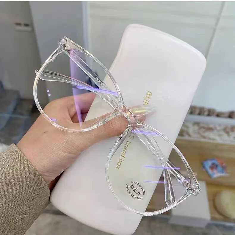 Transparent computer glasses glasses frame womens anti blue light circular glasses blocked glasses optical glasses frame W240906