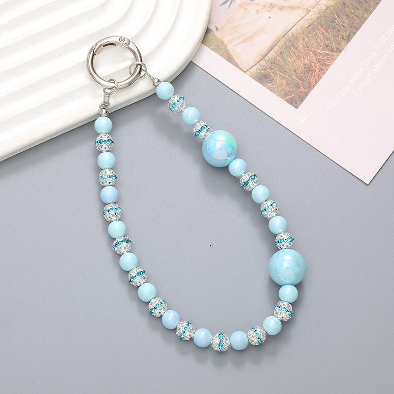 New Light Luxury Solid Color AB Bead Pendant DIY Phone Case Pendant High Grade Hanging Rope Wrist Strap