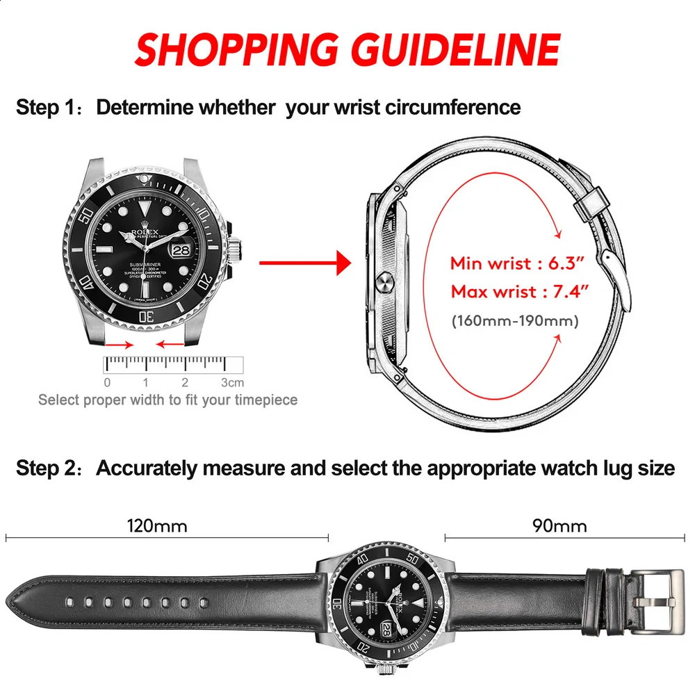 Hemsut Cowhide Leather Watch Bands Quick Release Handmade HORWEEN 100%Genuine Leather Wrist Straps 18mm 19mm 20mm 21mm 22mm 240906