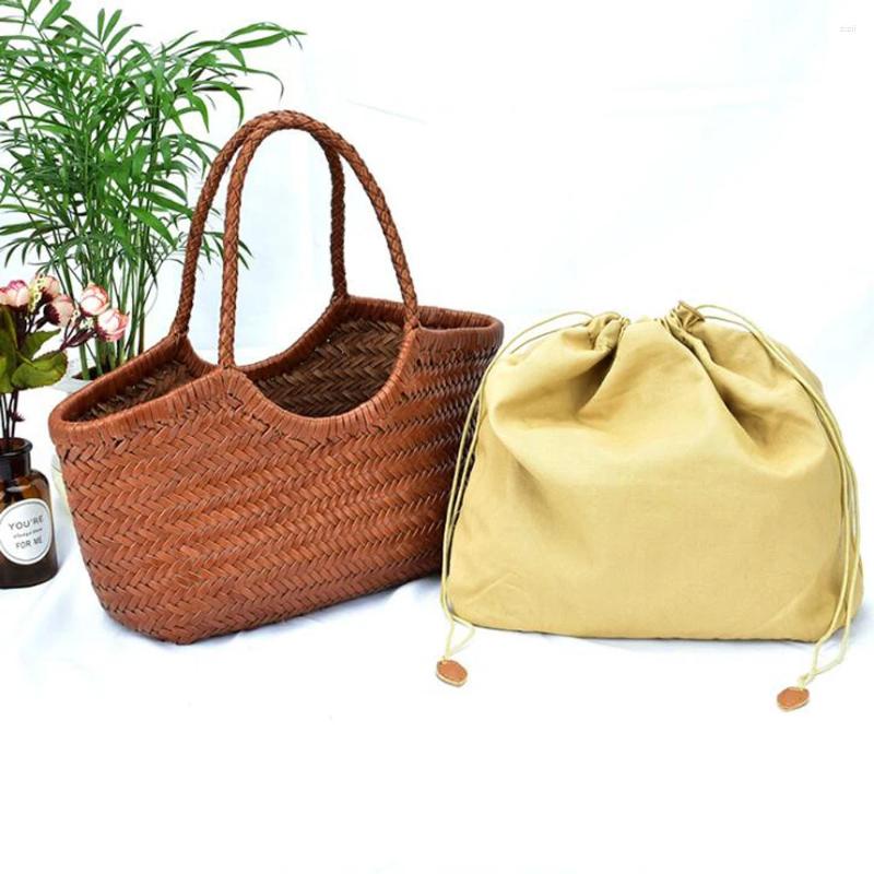 3 Totes Natural Cowhide Weave Handbags Fashion Small Manual Hand Made Ladies Flap Handbag Exquisite Tote Dating Shopping Bags 4