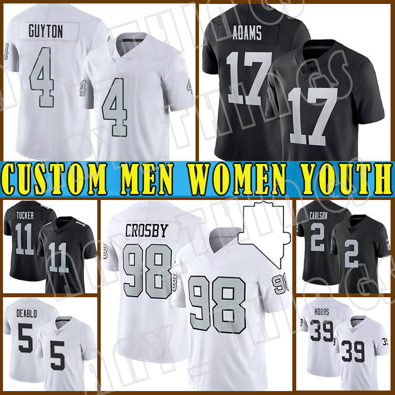 98 Maxx Crosby 17 Davante Adams Jerseys Football 16 Jakobi Meyers 4 Jalen Guyton 5 Divine Deablo Brock Bowers Bo Jackson Charles Woodson Robert Spillane Tre Tucker