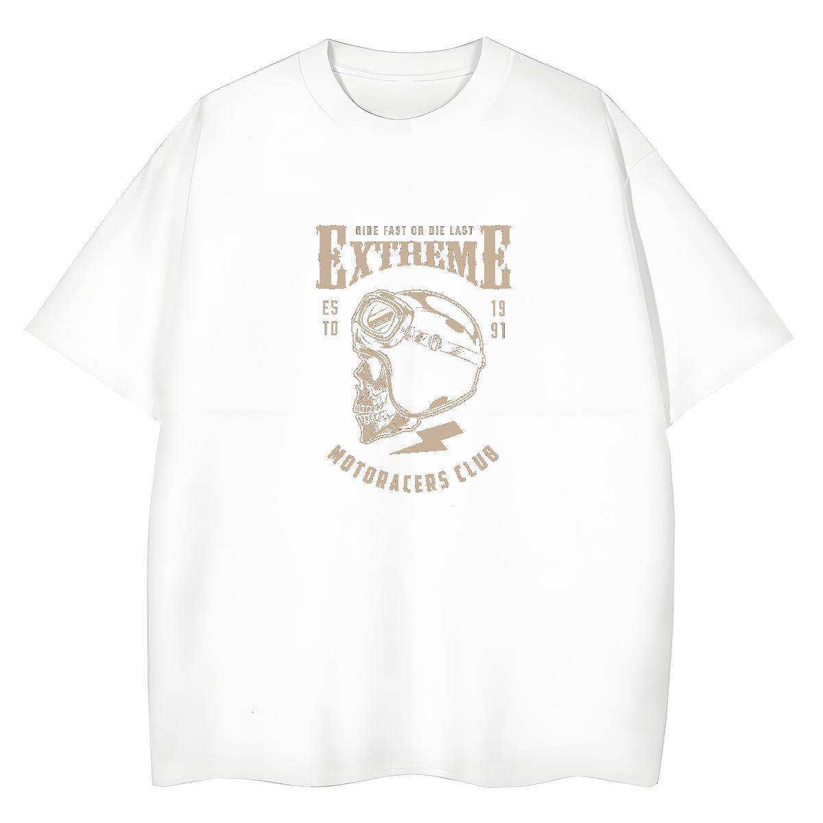 Fashion Casual T-Shirts 230g Cotton Breathable Crew Neck Hip Hop skull Women Tshirts Nice Black Oversized Clothes