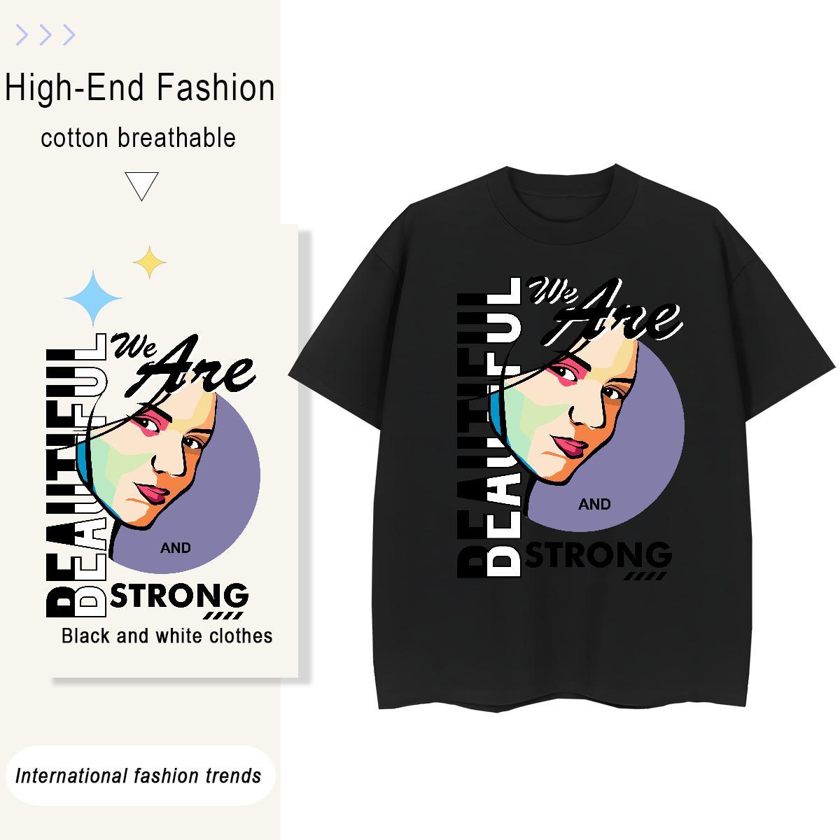 New Woman T Shirts 230g Pure Cotton Short sleeve Soft High Street Hip Hop women Couples T Shirts Brand Floral Print Tops Shirt