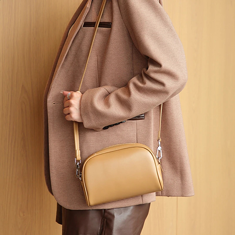 Burminsa 2pieceset cow leather bucket small shoulder cross body womens bag trend ner handbag 240906