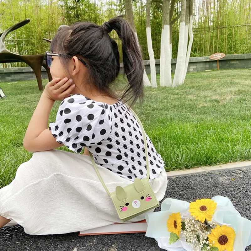 Cute rabbit little girl small crossover bag cartoon mini coin wallet handbag childrens accessories small shoulder bag W240906