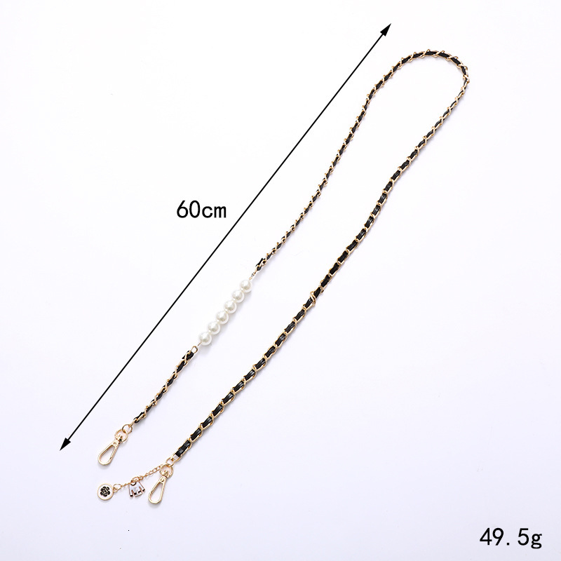 Yilian's new Xiaoxiangfeng pearl string leather crossbody single shoulder bag chain, decoration, phone case, keychain, hanging rope pendant