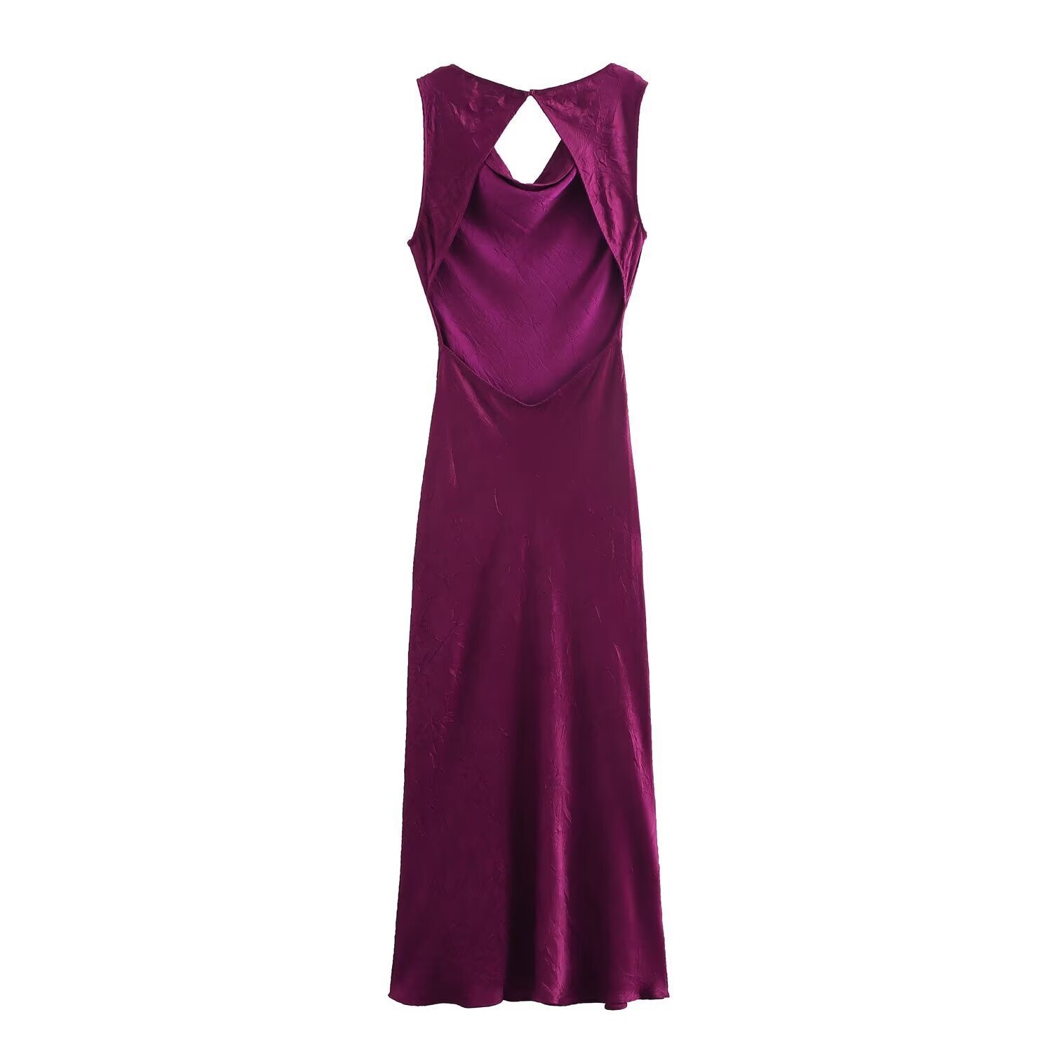 Silk and Satin New Pleated Autumn Womens Dress Displays Texture Temperament Fashion Midi
