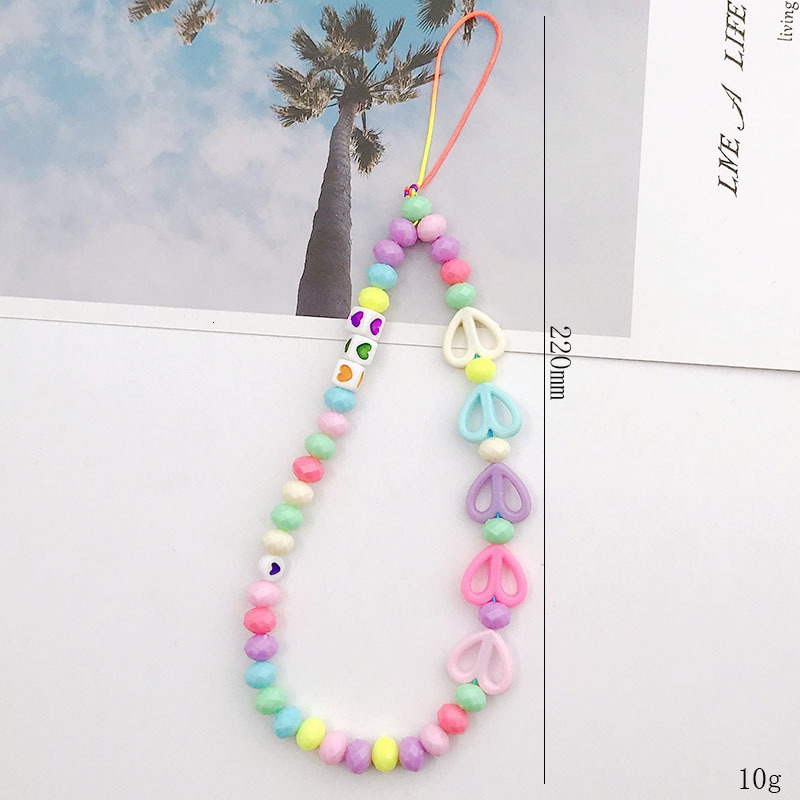 Yilian New Spring Color Mobile Handmade DIY Love Chain Anti Drop Phone Case Hanging Rope Pendant