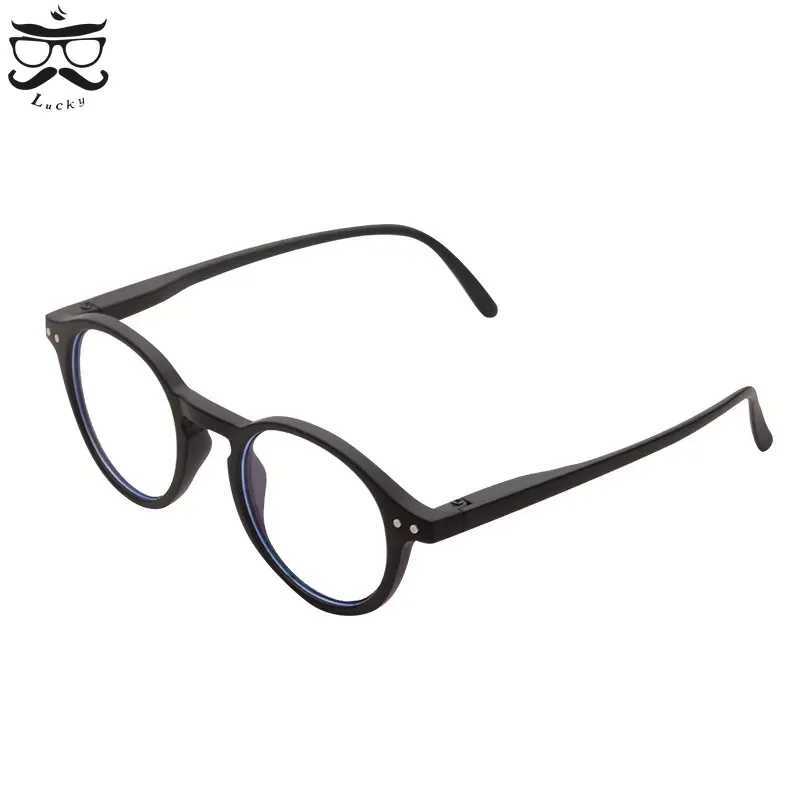 Fashionable childrens anti blue light glasses retro round frame for boys and girls computer glasses protective glasses regular glasses W240906