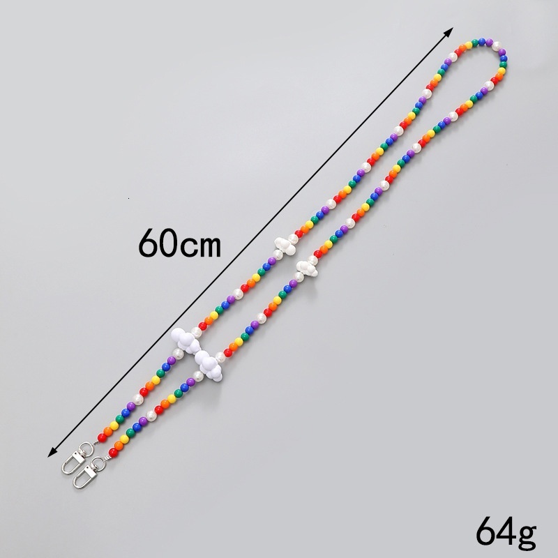Yilian Jewelry New Beaded Rainbow Cloud Acrylic Crossbody Chain Phone Case Accessories Hanging Rope