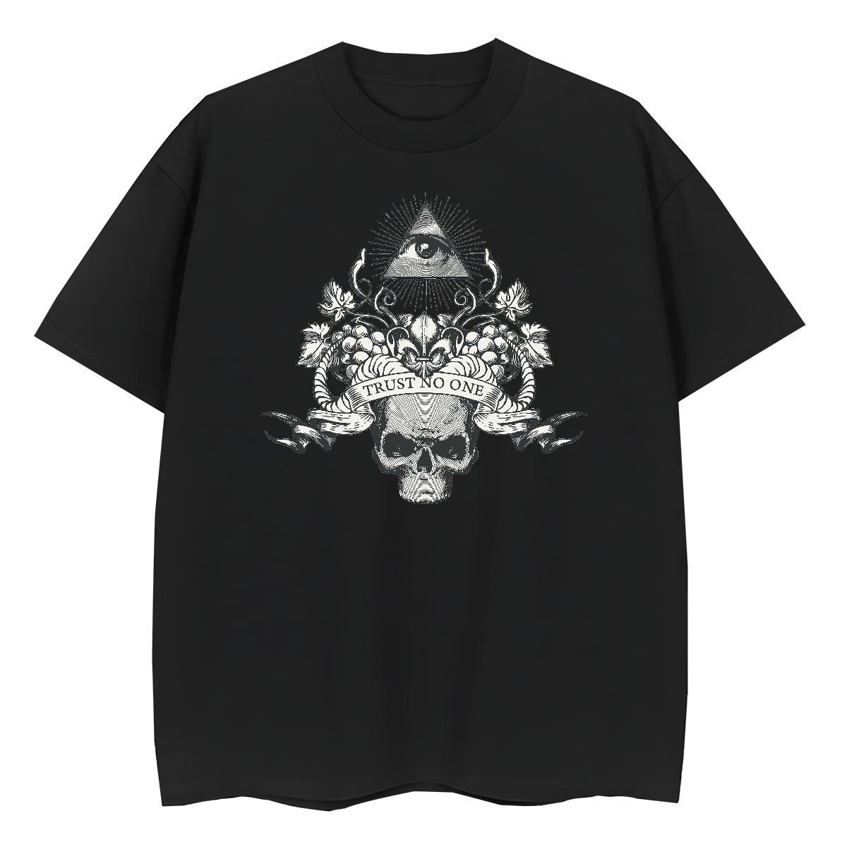 Brand Women T Shirts 230g 100% Cotton Round Neck Short Sleeve Hip Hop skull Women Tshirts 5A Customized Top Tees