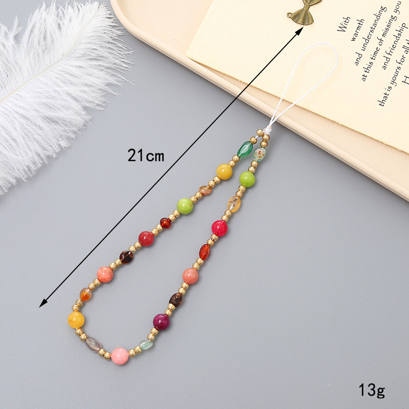 New pearl bow mixed bead mobile phone chain rope CCD camera keychain hanging accessory