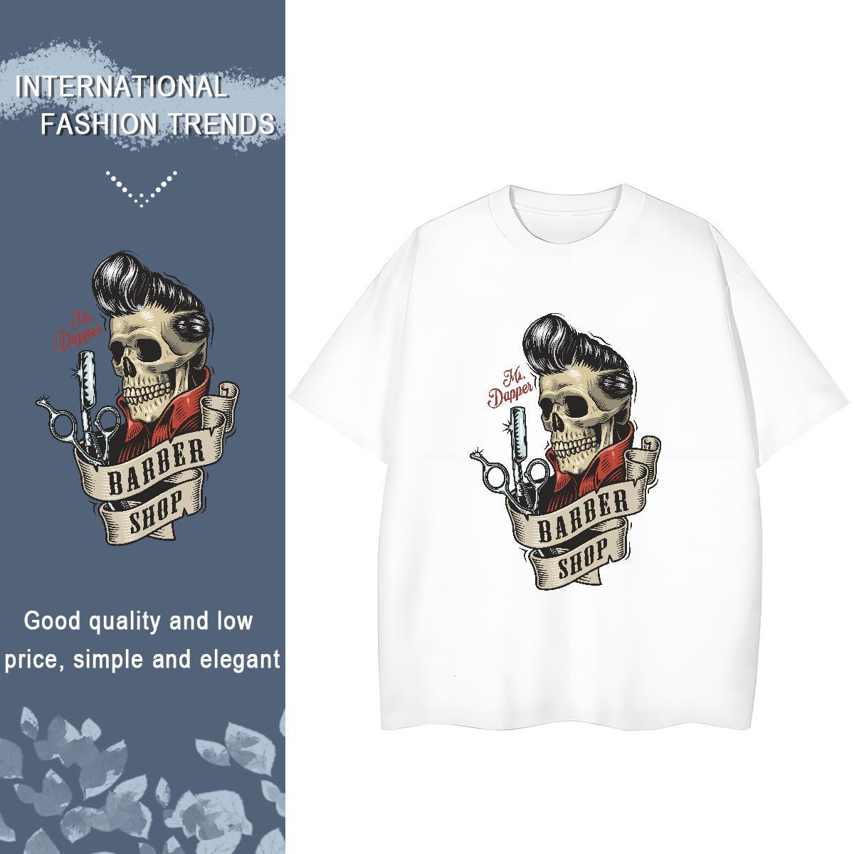 Factory Direct Women T Shirts 230g Cotton Crew Neck Beach skull Women Tees Lady Floral Print Tops Tees