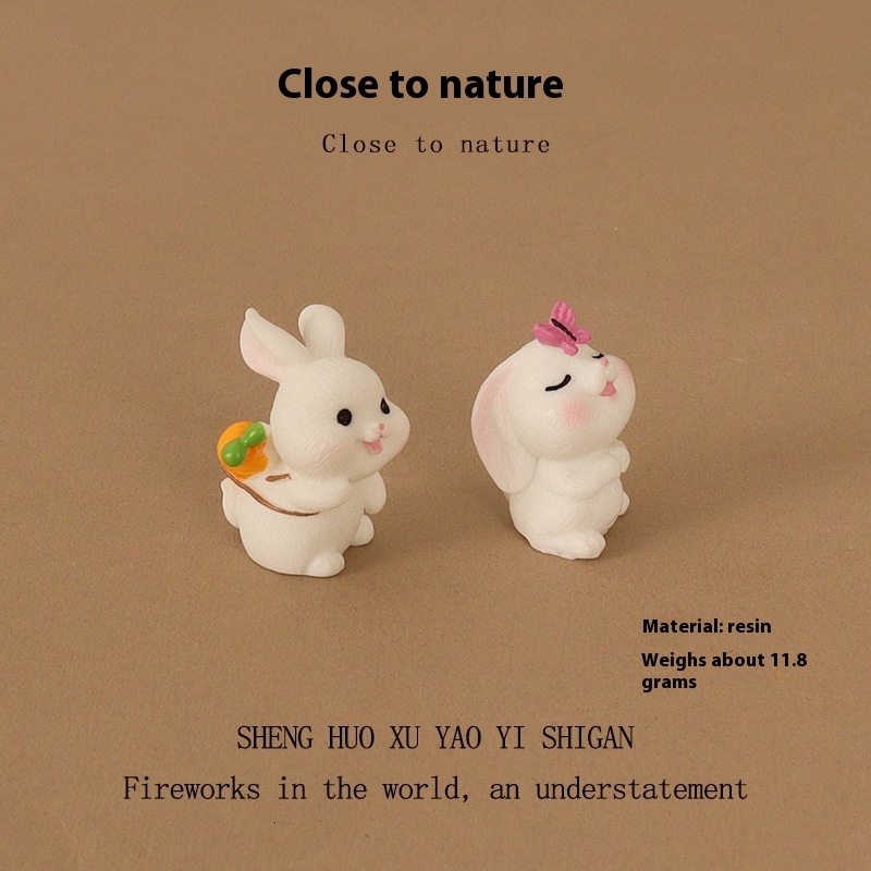 Adorable Miniature Butterfly and Rabbit Resin Sculptures for Unique Home and Car Decorating Ideas