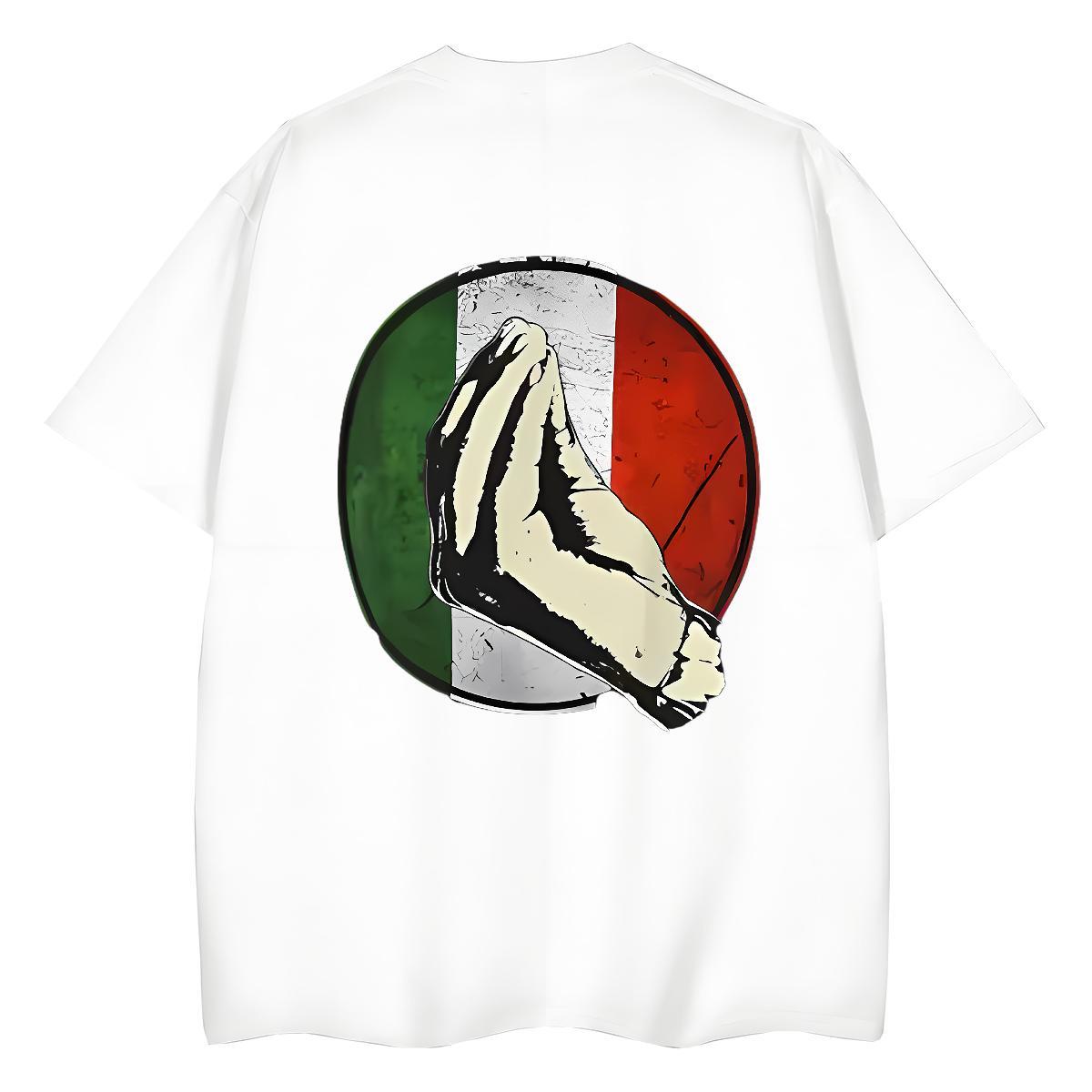 Fashion Casual T shirt 100% Cotton 230g Breathable Short Sleeve Hip Hop Street hands Womens Tshirts Loose White Plus Size Tops