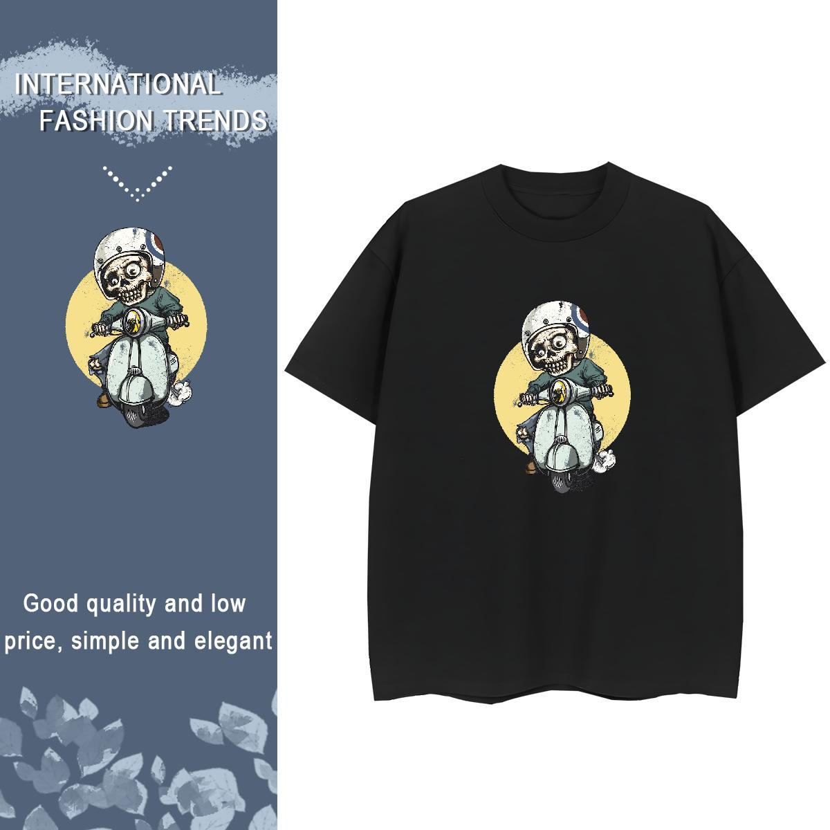 Fashion Casual Woman T Shirts 230g 100% Cotton Crew Neck Street Casual skull Unisex Tshirts Comfortable Graphic Clothings