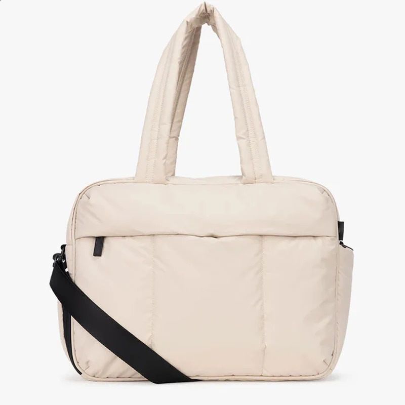Fashion Padded Women Lightweight Shoulder Crossbody Quilted Handbags Nylon 11inch Laptop Bag 240903