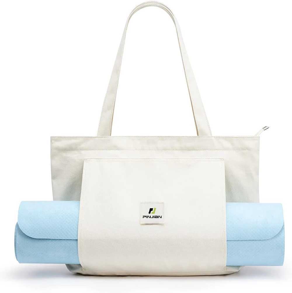Female yoga bag with yoga mat handbag canvas handbag for Pilates shoulder for travel office beach exercise W240906