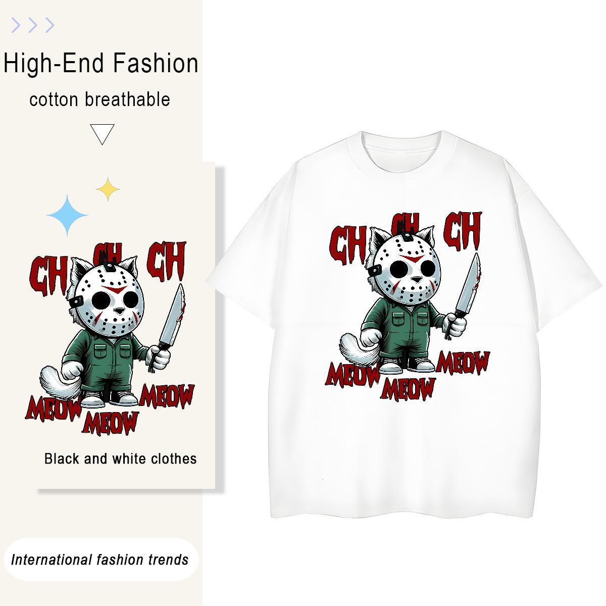 2024 Womens T Shirts 230g Cotton Round Neck Short Sleeve Home Outdoor skull Woman Tshirt Unisex DIY Logo Top Tees