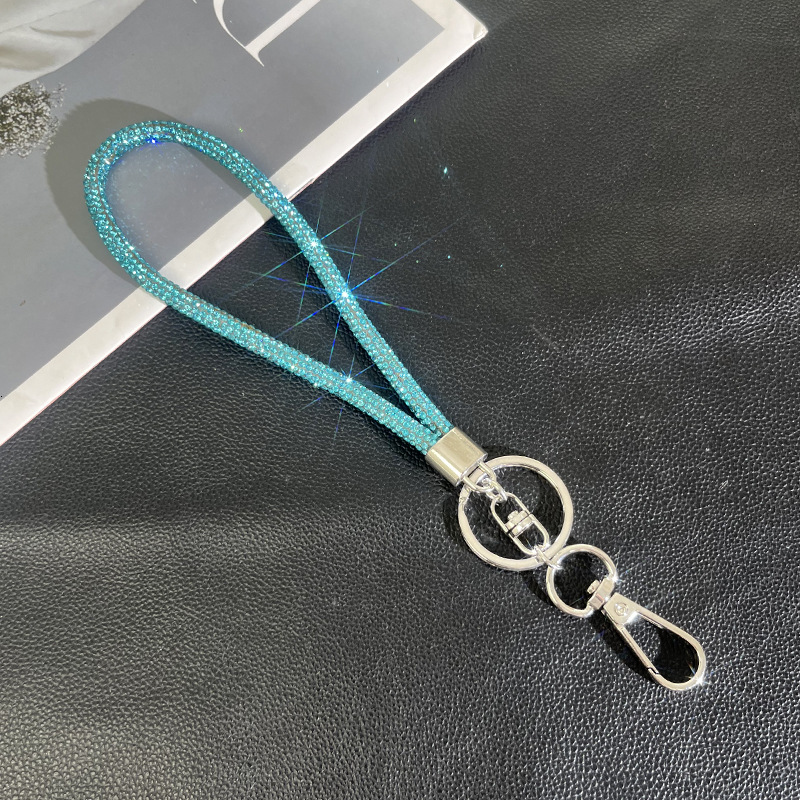 New high-end light luxury rhinestone mobile phone lanyard with inlaid crossbody chain, fashionable and versatile sparkling diamond chain bracelet pend