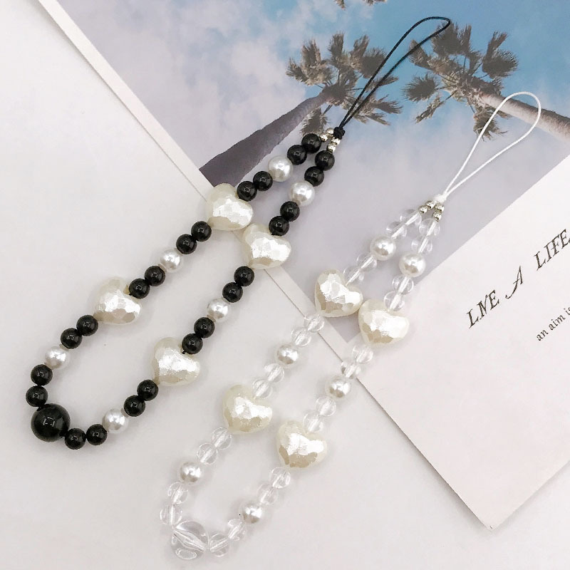 Yilian's new acrylic sectional love chain DIY case accessories handmade bead anti drop phone rope