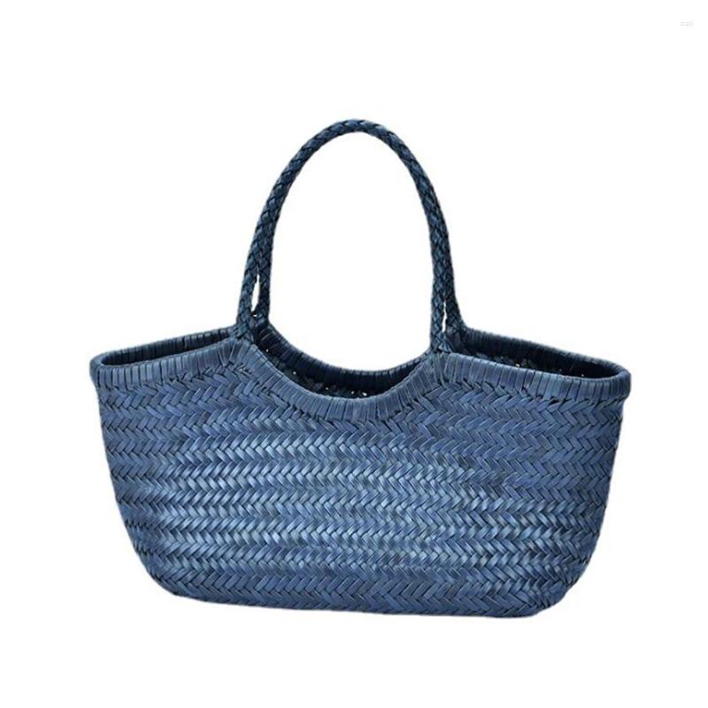 3 Totes Natural Cowhide Weave Handbags Fashion Small Manual Hand Made Ladies Flap Handbag Exquisite Tote Dating Shopping Bags 4