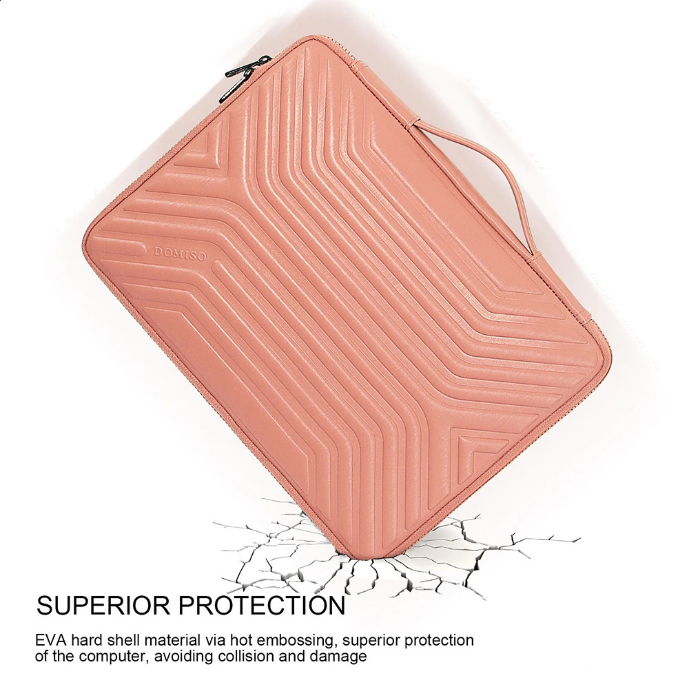Domiso Fashion hard shell laptop case suitable for 10 inch 13 inch 14 inch 15.6-inch laptop bag waterproof laptop bag pink 240903