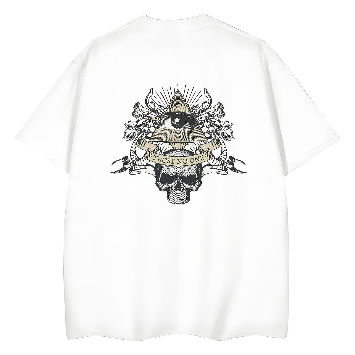Casual New T shirt 230g Cotton Breathable Casual Daily Wear eye of the devil Couples T Shirts Designer DIY Anime Printed Tops Tees