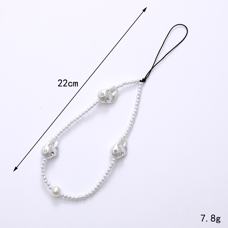 Yilian New Alien Pearl Chain Case Keychain Short Anti Drop Phone Rope Hanging Ornament Pendant