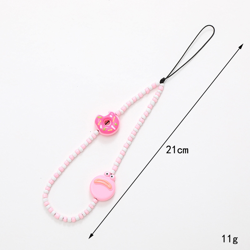 Yilian New Instagram Fashion Rice DIY Phone Case Hanging Rope Letter Donut Bead Earphone Set Chain