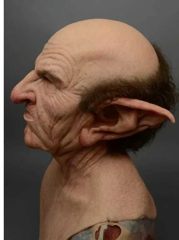 New Old Man Grandpa Grandma Mask Halloween Party Pointy Ears Old Man Head Mask Party Offering Scary Cosplay Props Mask Terror M240906