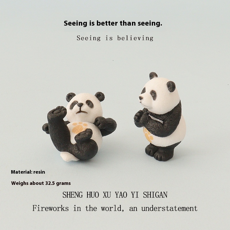 Cartoon Creative Ins Mini Cute Talent Performance Panda Micro Landscape Creation DIY Home Decoration Car Ornament