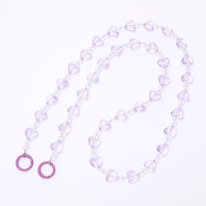 Yilian's new acrylic love crossbody chain with high-end feel, handmade bead hanging rope bag decoration, phone case pendant