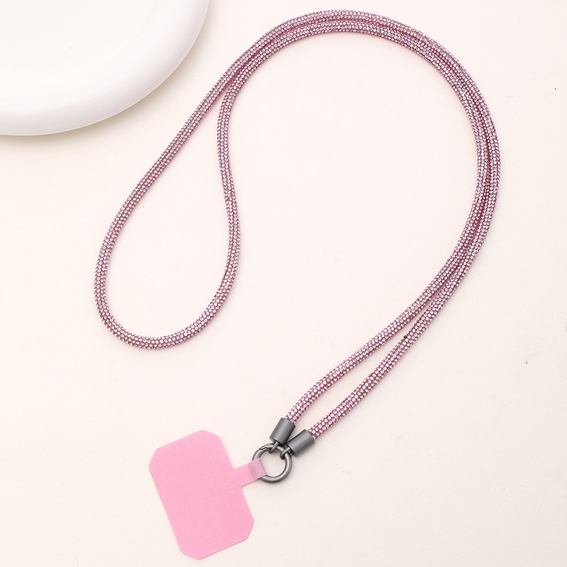 Yilian's new 6mm rhinestone hanging rope with inlaid crossbody chain, sparkling diamond bracelet, loss and anti drop mobile phone chain