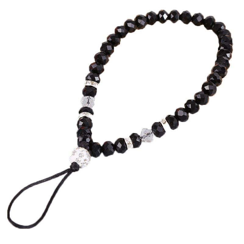 Creative new crystal short bracelet pendant transparent lanyard simple and exquisite mobile phone ornament