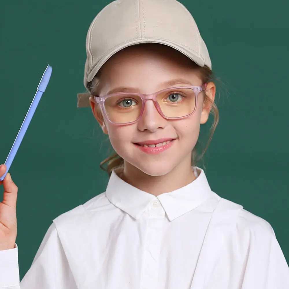New TR90 anti blue light glasses for 2024 ordinary glasses childrens radiation protection childrens computers ultra light frame glasses W240906