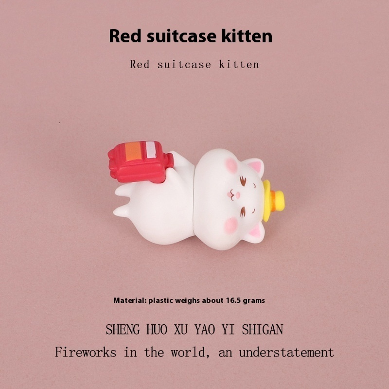 Charming Little Kitten Statue Novelty Cartoon Kitty for Personalized Room Accessories