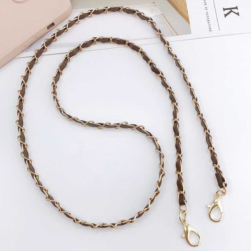 Yi Lian's New Handmade Leather Wearing Crossbody Chain Case Jewelry Pendant for Women's Bag, Small Fragrant Wind Phone Hanging Rope