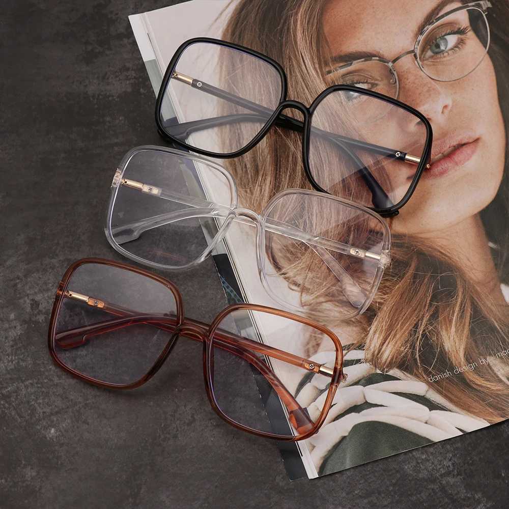 1 piece of womens fashionable metal oversized glasses blue light blocking mens retro square glasses frame optical glasses W240906
