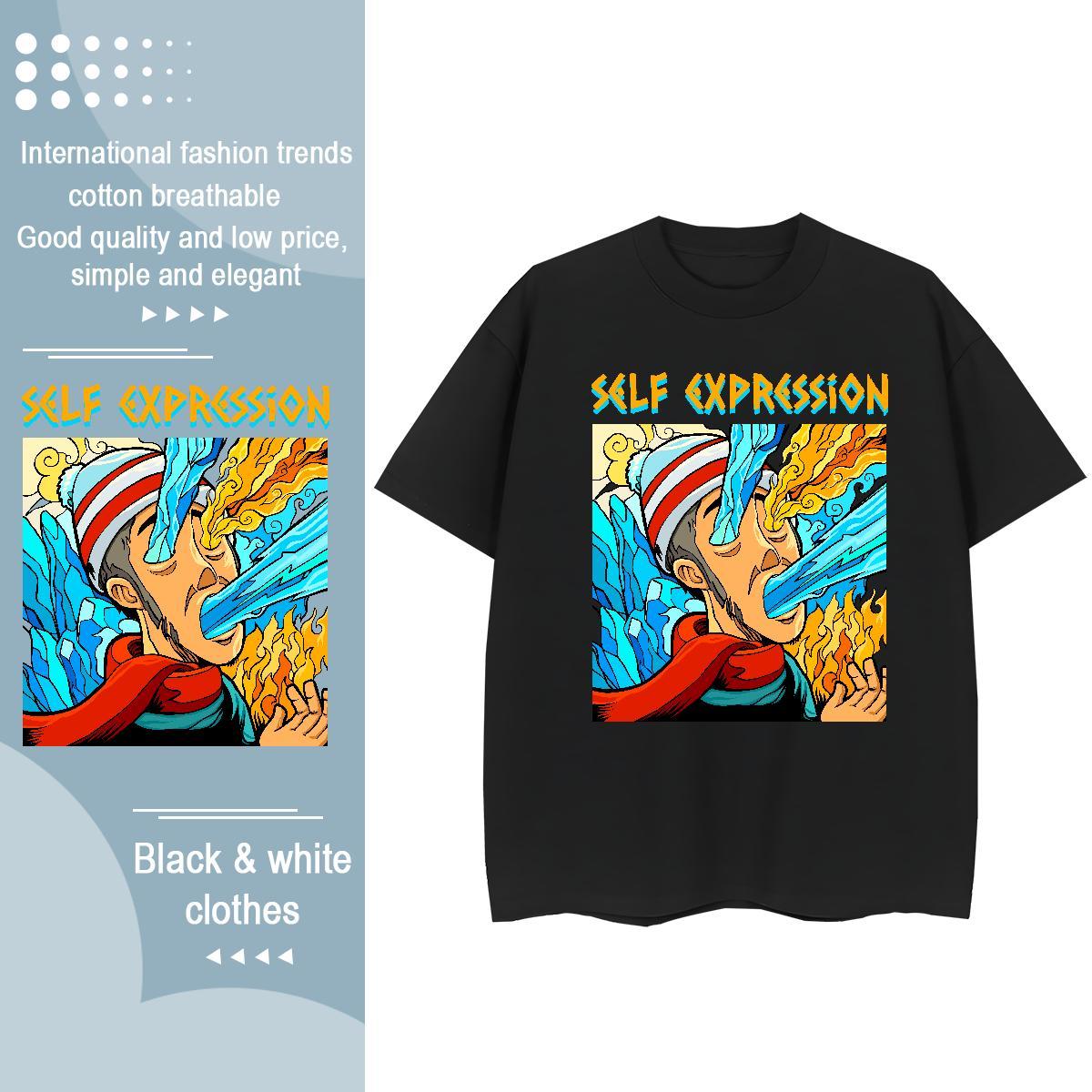 New Arrival T-Shirts 230g Cotton Breathable Short Sleeve Casual Beach portrait Unisex Tshirts Soft Customized Print Top Shirts