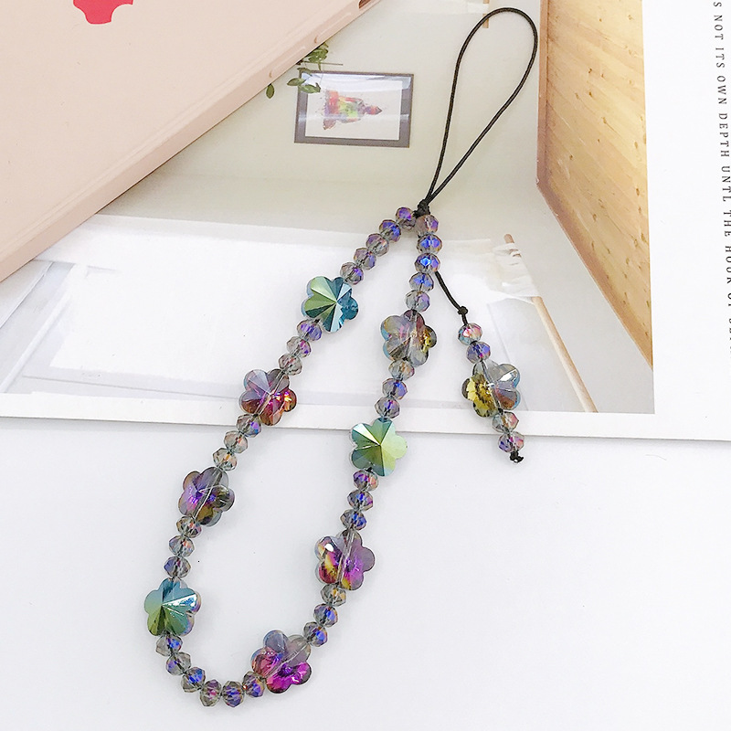 Yilian Jewelry New Crystal Hanging Rope DIY Beaded Stone Butterfly Phone Chain Wrist Strap