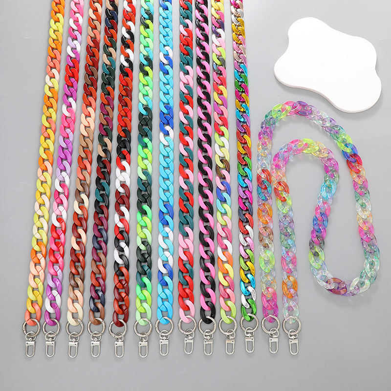 Yilian Jewelry New 21mm High Brightness Acrylic Bag Phone Case Hanging Pendant Single Cross Shoulder Chain