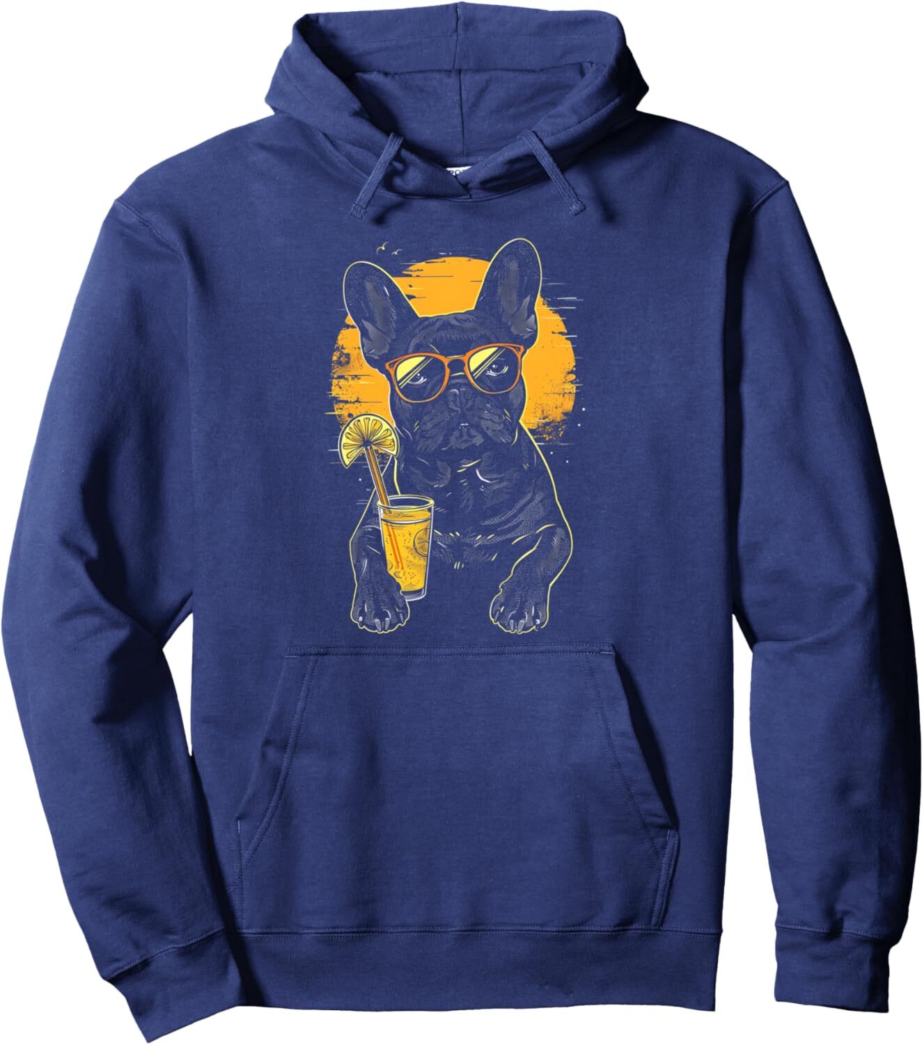 Hoodie for Mens Womens French Bulldog Summer Sunglasses Beach Vacation Lemonade Dog Pullover Hoodie Graphic Hoodies sweatshirt Pullover Long Sleeve