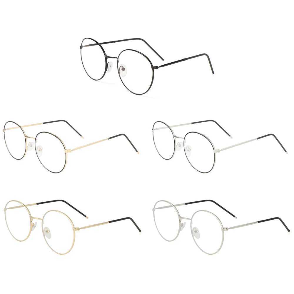 Fashion anti blue light glasses womens round glasses computer glasses ultra light metal frame glasses optical glasses W240906