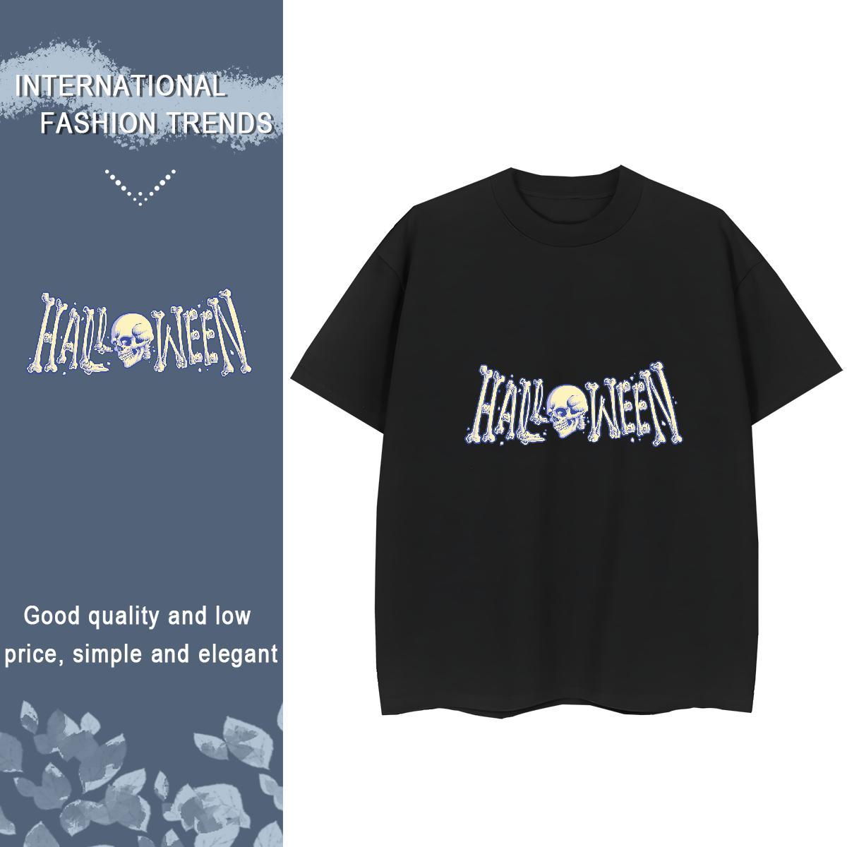 Brand T-Shirts 230g Pure Cotton Crew Neck Breathable Outdoor skull Womens Tshirts Wholesale Anime Polos
