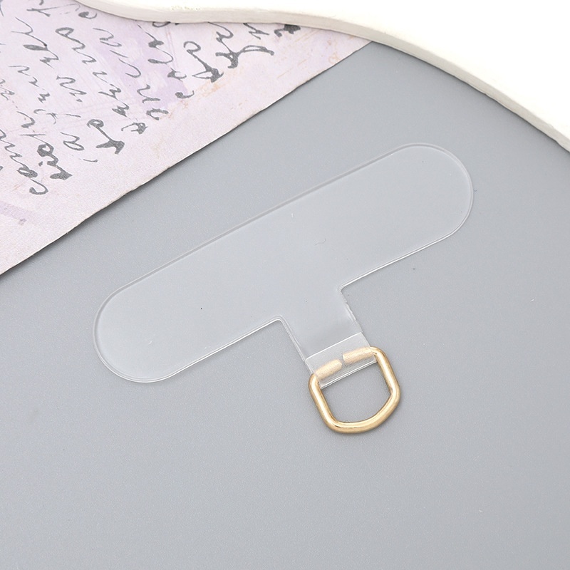 Mobile phone lanyard patch TPU integrated molding sturdy pad anti loss strap D buckle clip transparent ultra-thin back sticker